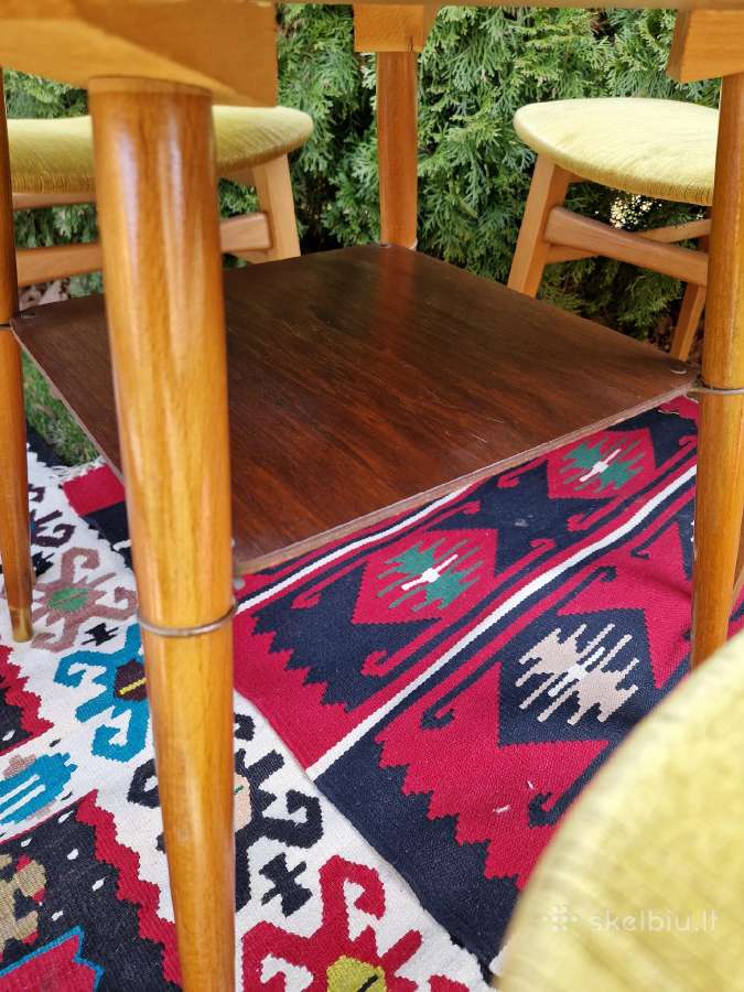 Vintažinis mid century riešutmedž. kavos staliukas - nuotraukos Nr. 11