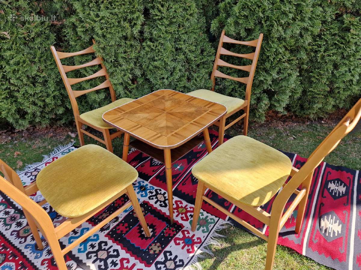 Vintažinis mid century riešutmedž. kavos staliukas - nuotraukos Nr. 13