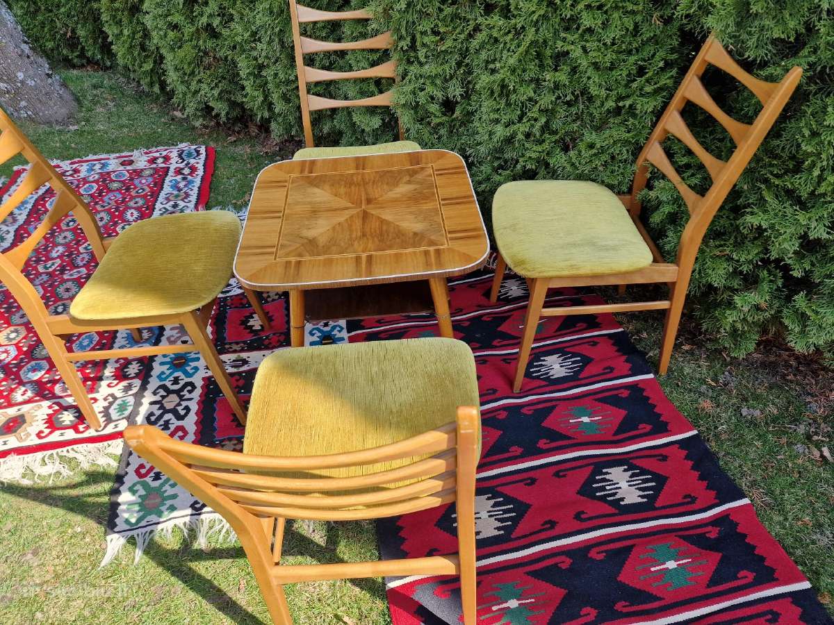 Vintažinis mid century riešutmedž. kavos staliukas - nuotraukos Nr. 14
