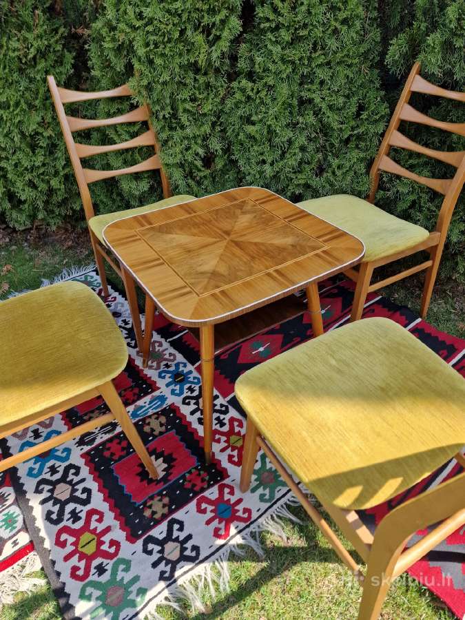 Vintažinis mid century riešutmedž. kavos staliukas - nuotraukos Nr. 16