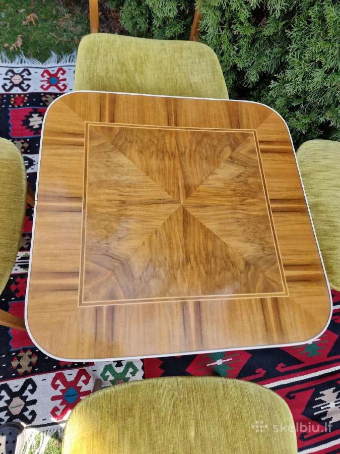 Vintažinis mid century riešutmedž. kavos staliukas - nuotraukos Nr. 23