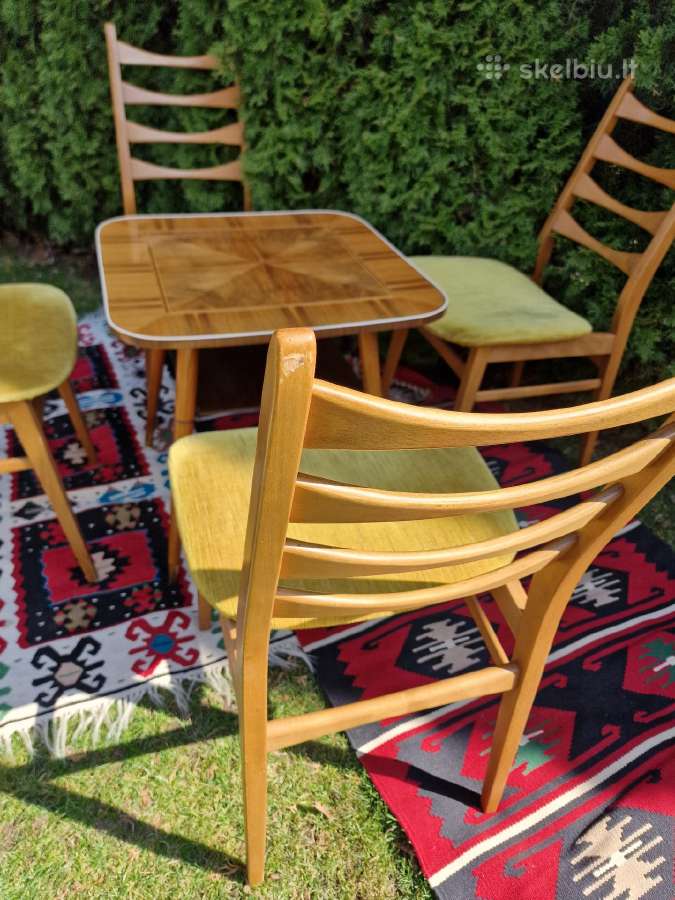 Vintažinis mid century riešutmedž. kavos staliukas - nuotraukos Nr. 24