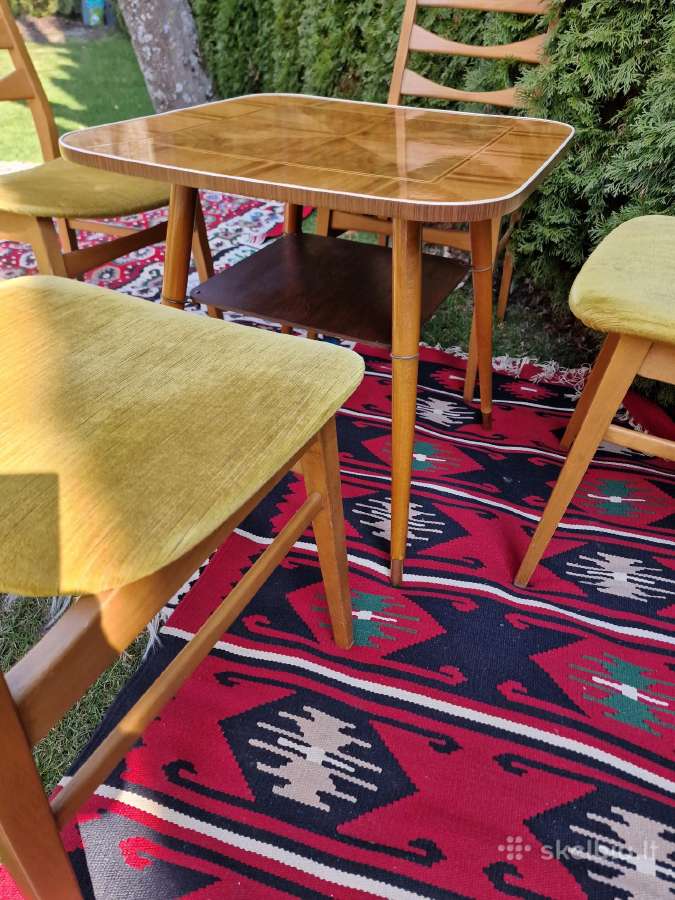 Vintažinis mid century riešutmedž. kavos staliukas - nuotraukos Nr. 26