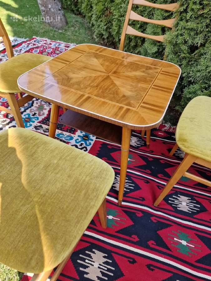 Vintažinis mid century riešutmedž. kavos staliukas - nuotraukos Nr. 27