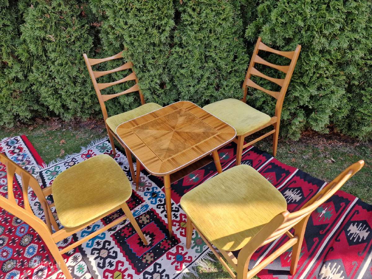 Vintažinis mid century riešutmedž. kavos staliukas - nuotraukos Nr. 30