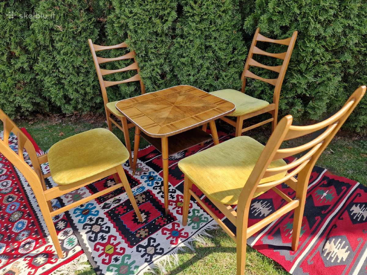 Vintažinis mid century riešutmedž. kavos staliukas - nuotraukos Nr. 32