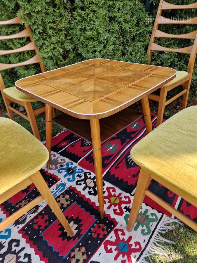 Vintažinis mid century riešutmedž. kavos staliukas - nuotraukos Nr. 35