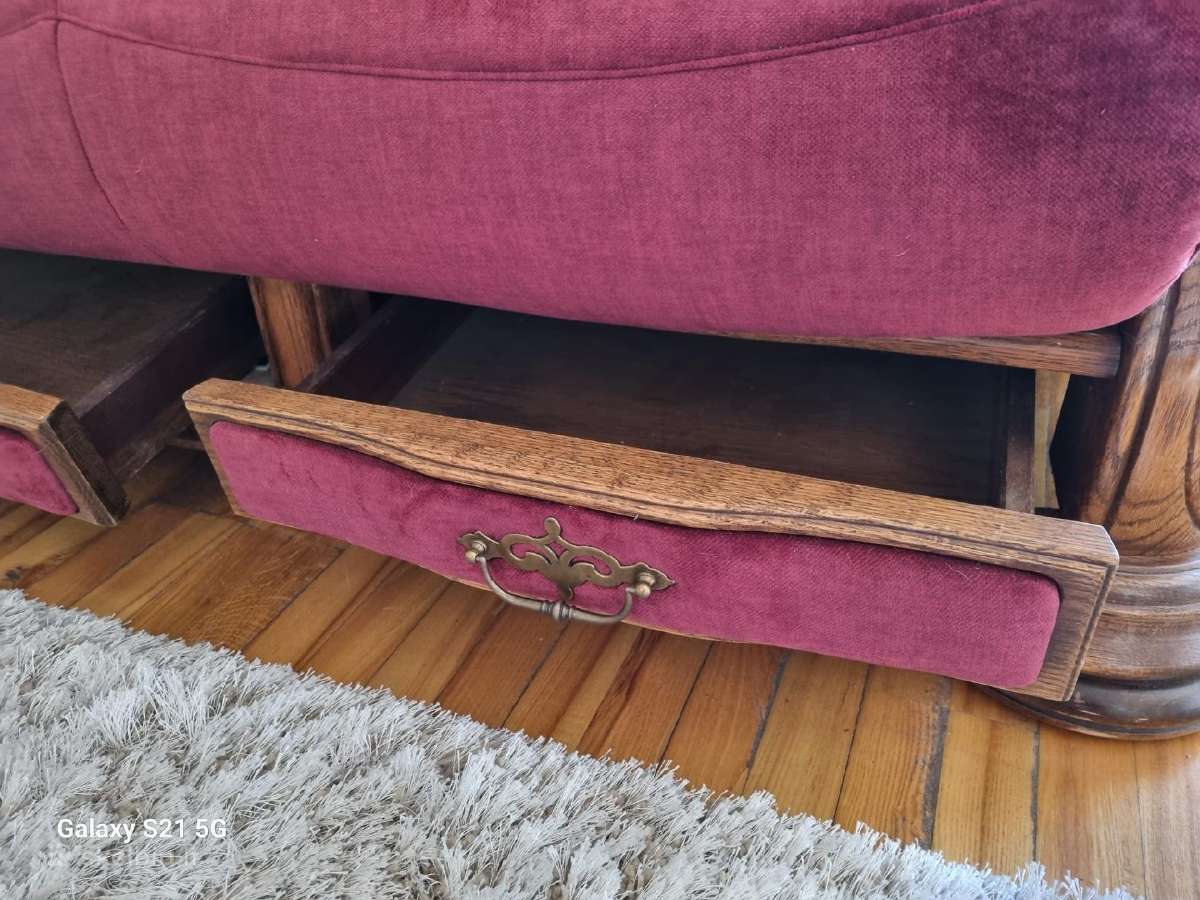 Ąžuolinė trivietė sofa. - nuotraukos Nr. 3