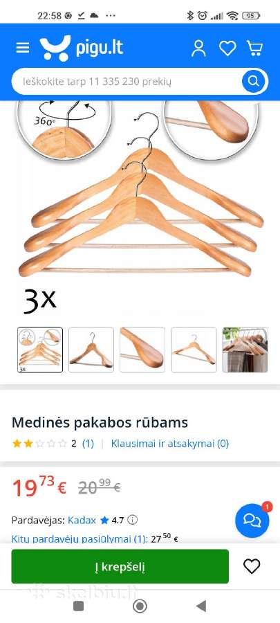 Premium klasės rūbų pakabos. - nuotraukos Nr. 3