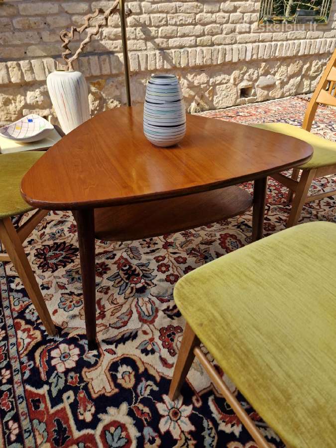 Vintažinis mid century tikmedžio kavos staliukas - nuotraukos Nr. 3