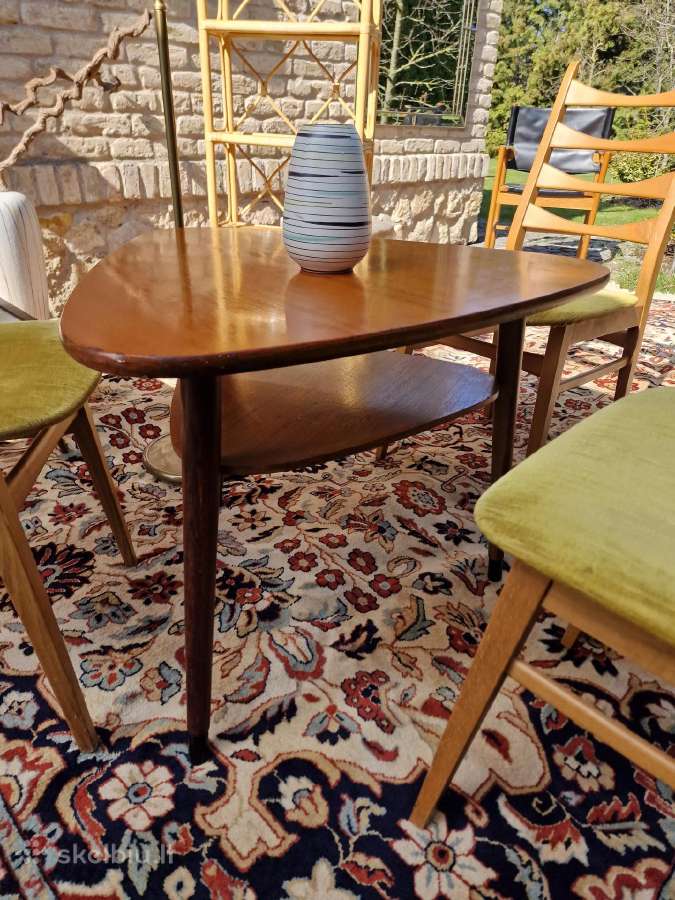 Vintažinis mid century tikmedžio kavos staliukas - nuotraukos Nr. 4