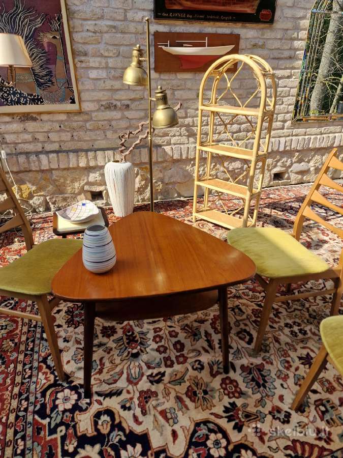 Vintažinis mid century tikmedžio kavos staliukas - nuotraukos Nr. 12