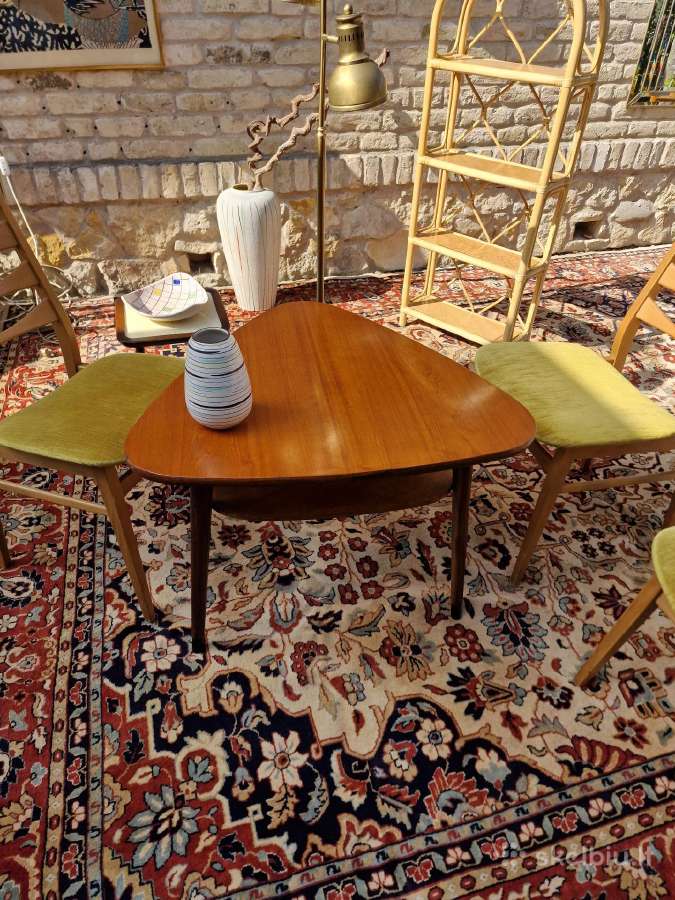 Vintažinis mid century tikmedžio kavos staliukas - nuotraukos Nr. 13