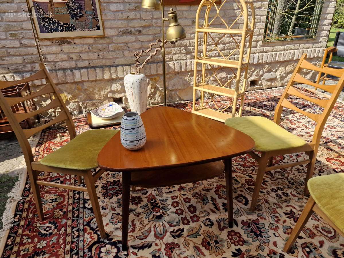 Vintažinis mid century tikmedžio kavos staliukas - nuotraukos Nr. 15
