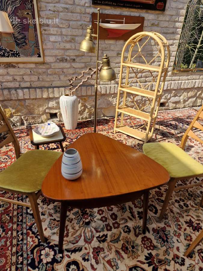 Vintažinis mid century tikmedžio kavos staliukas - nuotraukos Nr. 16