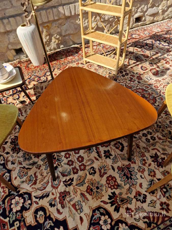 Vintažinis mid century tikmedžio kavos staliukas - nuotraukos Nr. 20