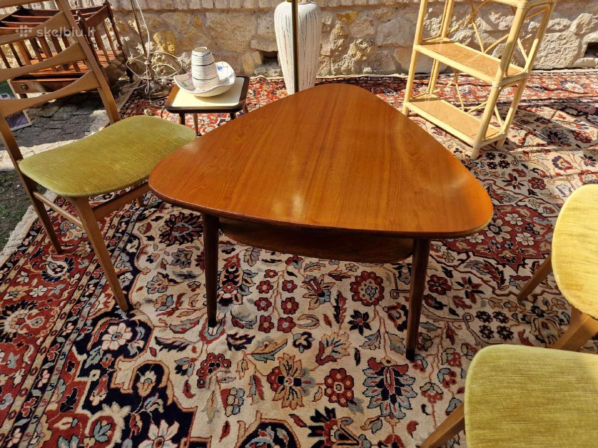 Vintažinis mid century tikmedžio kavos staliukas - nuotraukos Nr. 22