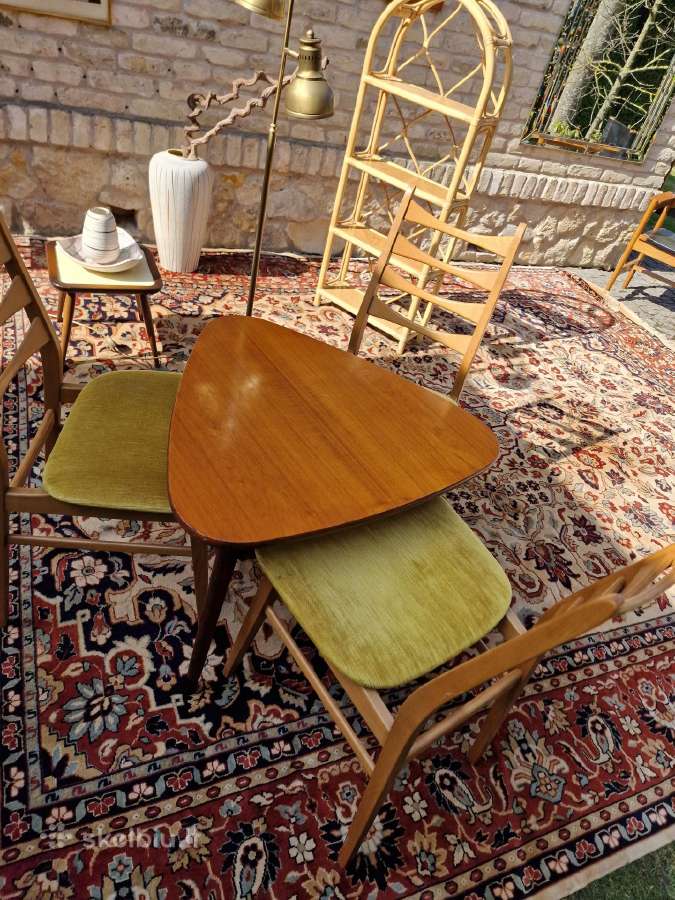 Vintažinis mid century tikmedžio kavos staliukas - nuotraukos Nr. 28