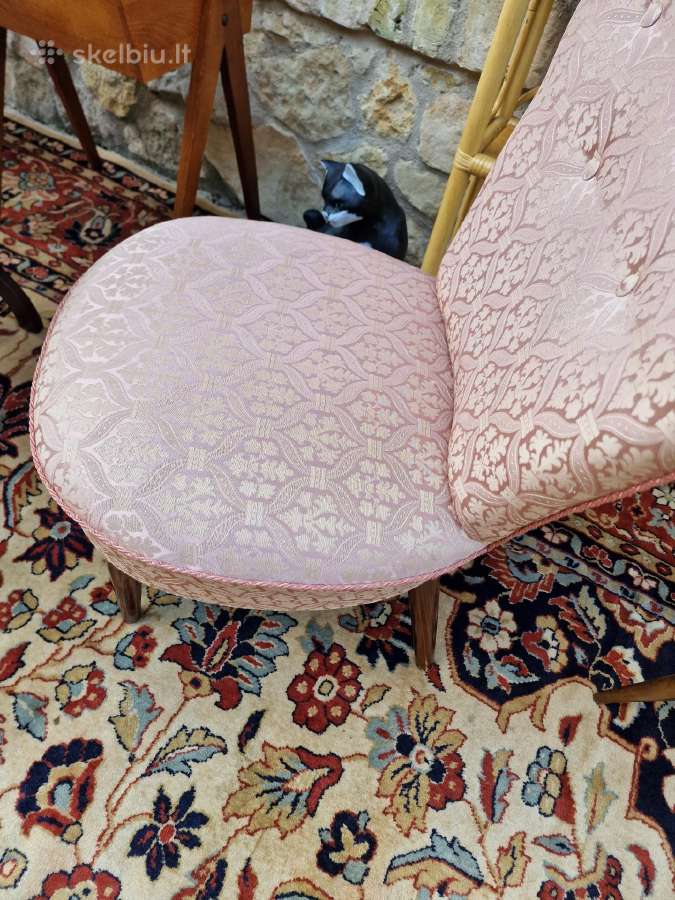 Vintažinis mid century buduaro fotelis - nuotraukos Nr. 3