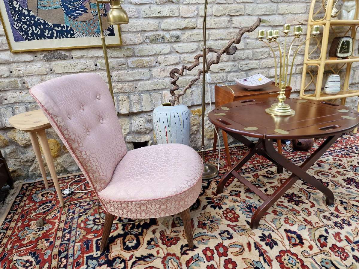 Vintažinis mid century buduaro fotelis - nuotraukos Nr. 5