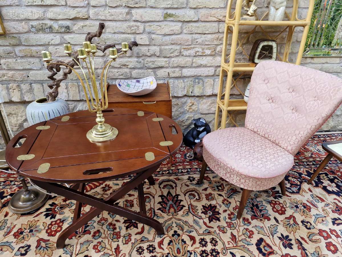 Vintažinis mid century buduaro fotelis - nuotraukos Nr. 6