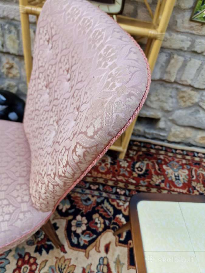 Vintažinis mid century buduaro fotelis - nuotraukos Nr. 7