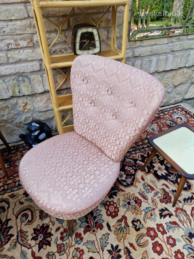 Vintažinis mid century buduaro fotelis - nuotraukos Nr. 9