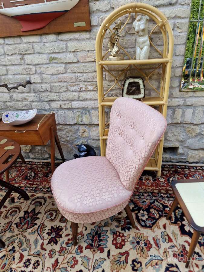 Vintažinis mid century buduaro fotelis - nuotraukos Nr. 10