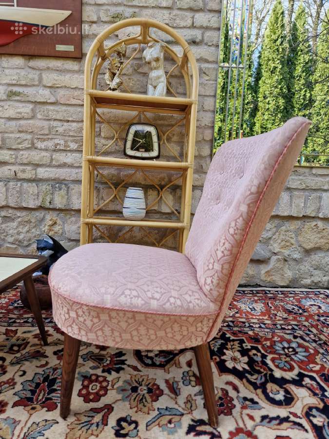 Vintažinis mid century buduaro fotelis - nuotraukos Nr. 16