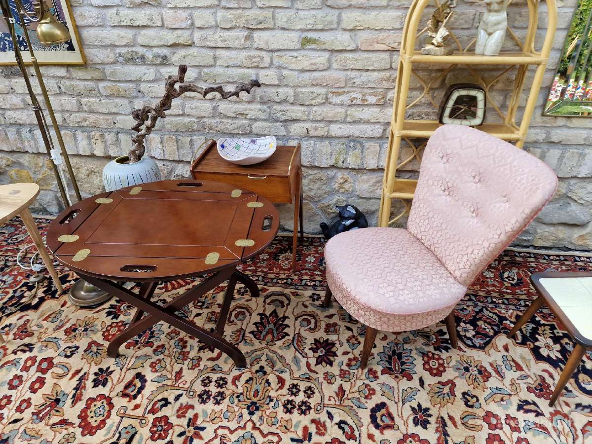 Vintažinis mid century buduaro fotelis - nuotraukos Nr. 21