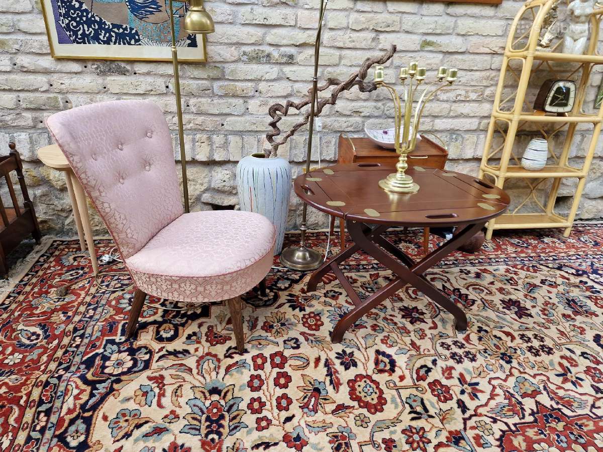 Vintažinis mid century buduaro fotelis - nuotraukos Nr. 28