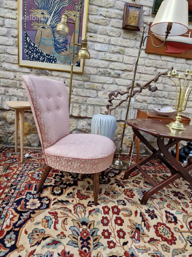Vintažinis mid century buduaro fotelis - nuotraukos Nr. 29