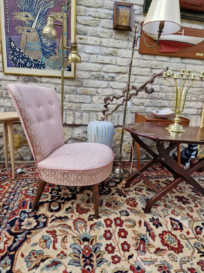Vintažinis mid century buduaro fotelis - nuotraukos Nr. 31