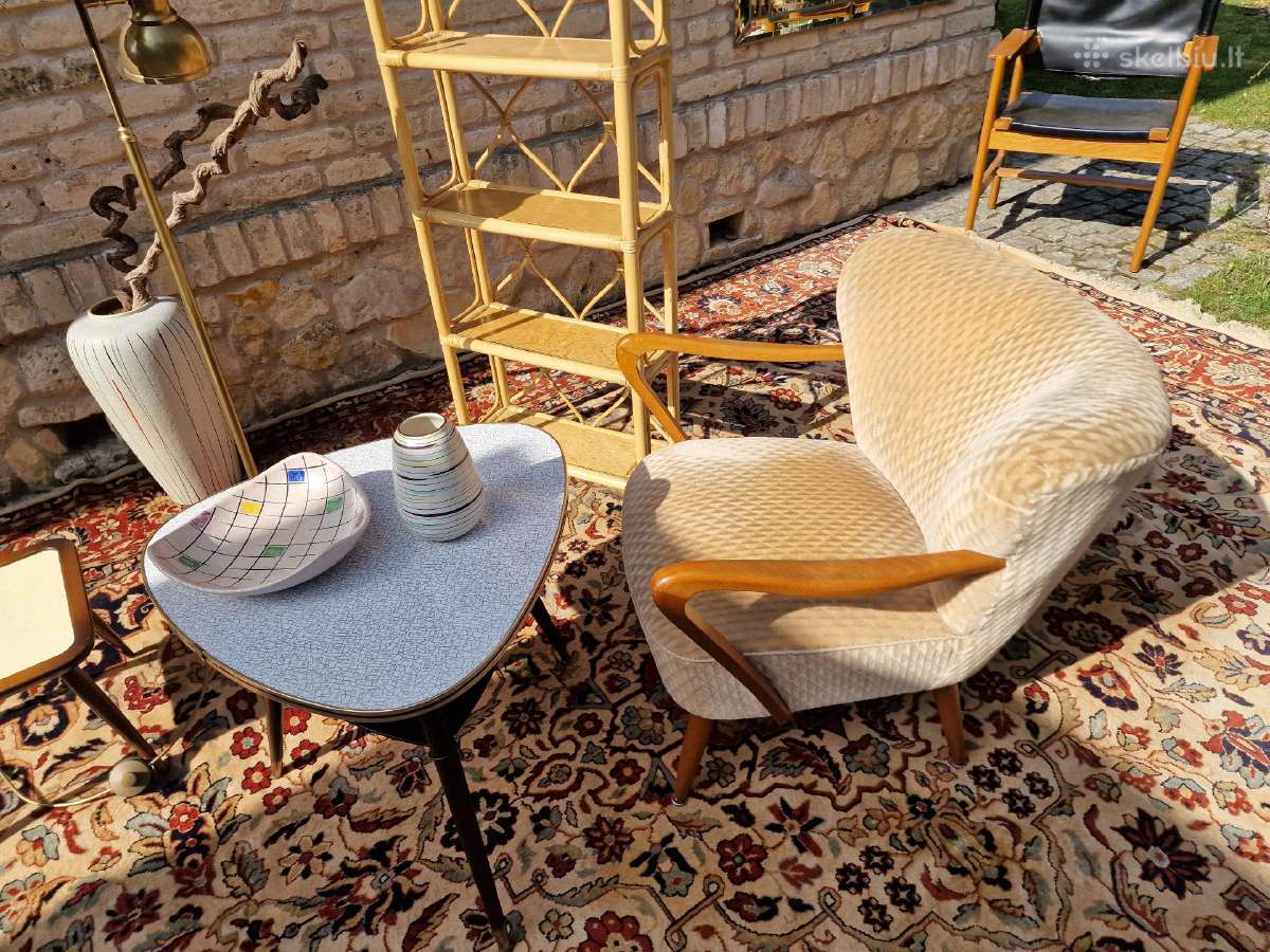 Vintažinis mid century kavos staliukas - nuotraukos Nr. 24