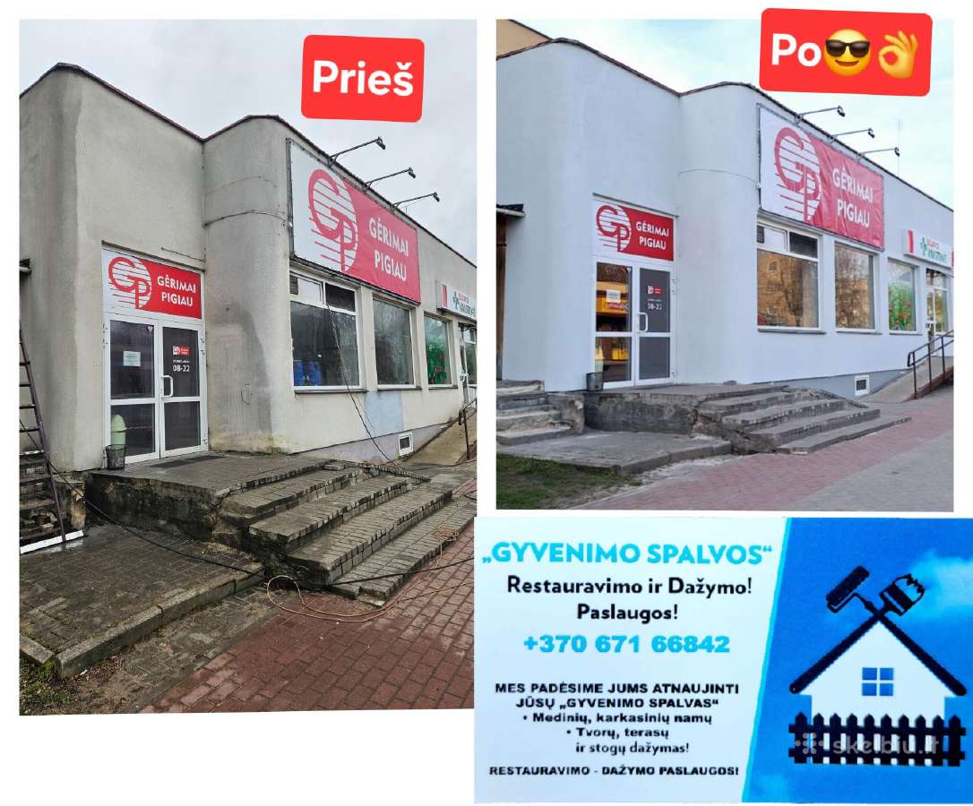 Medinių-dekoro Fasadų dažymas-stogų Dažymas! - nuotraukos Nr. 11