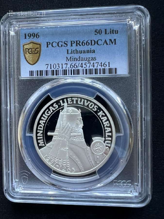 1996m 50 Litu Mindaugas Pcgs Pr 66 Dcam - nuotraukos Nr. 2