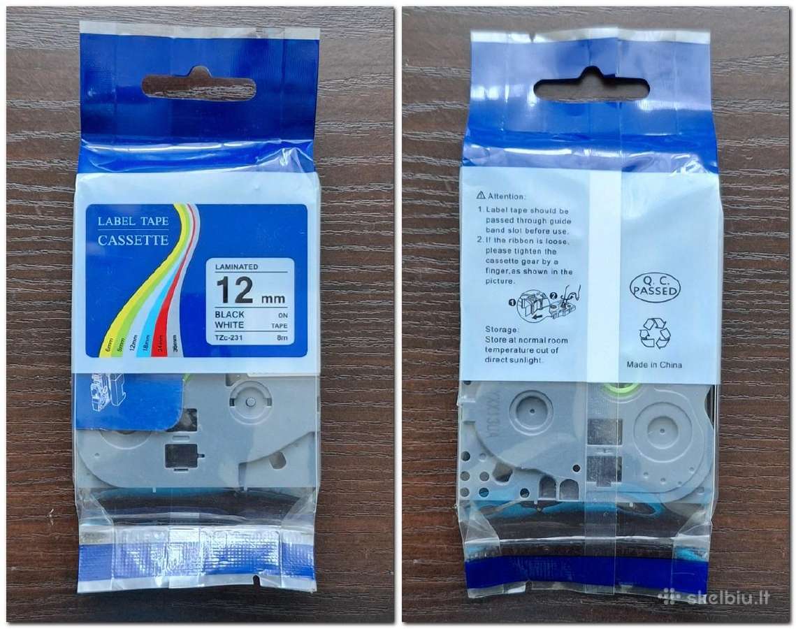 Tzc ženklinimo juostos kasetė /lipni juostelė 12mm