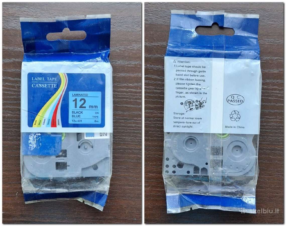 Tzc ženklinimo juostos kasetė /lipni juostelė 12mm - nuotraukos Nr. 2