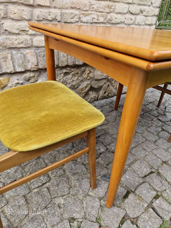 Vintažinis mid century tikmedžio valgomojo stalas - nuotraukos Nr. 10