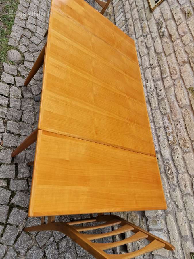 Vintažinis mid century tikmedžio valgomojo stalas - nuotraukos Nr. 19