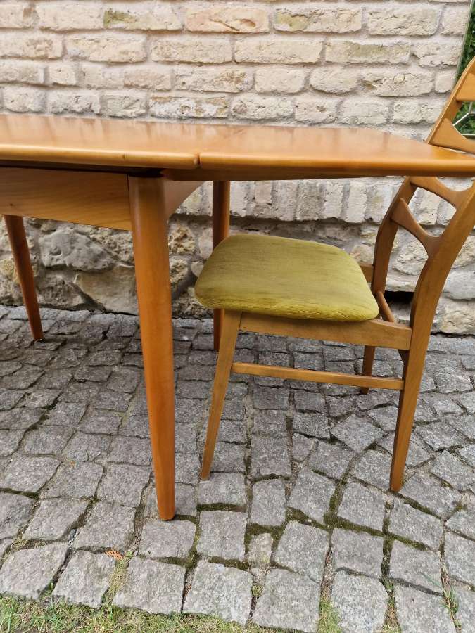 Vintažinis mid century tikmedžio valgomojo stalas - nuotraukos Nr. 20