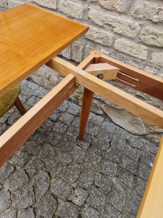 Vintažinis mid century tikmedžio valgomojo stalas - nuotraukos Nr. 25