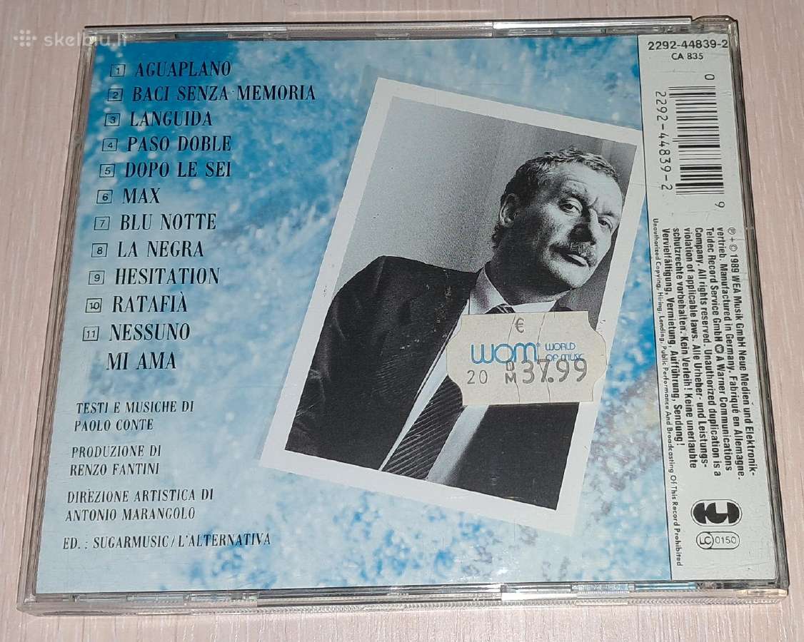 Paolo Conte - Aguaplano (Audio CD) - nuotraukos Nr. 2