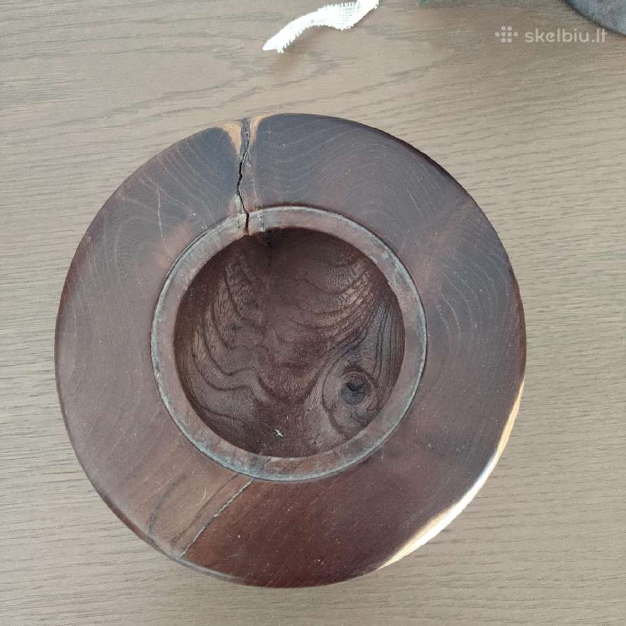 Medinis dekoratyvus indas vaza, interjero detalė - nuotraukos Nr. 6