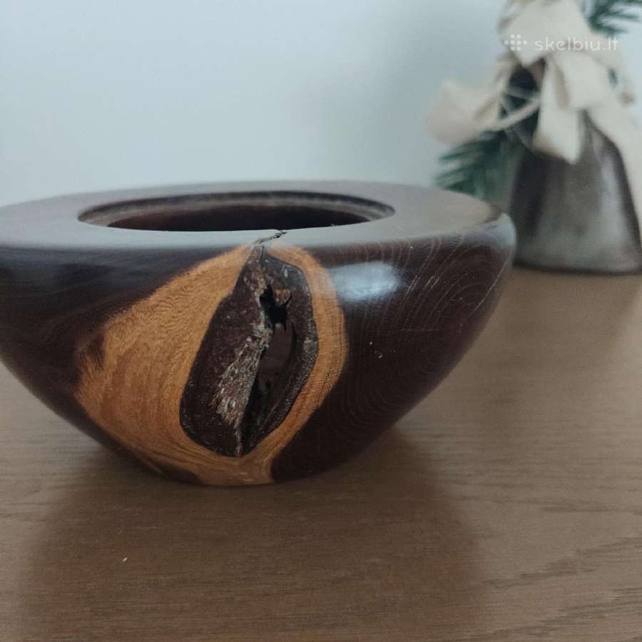 Medinis dekoratyvus indas vaza, interjero detalė - nuotraukos Nr. 7