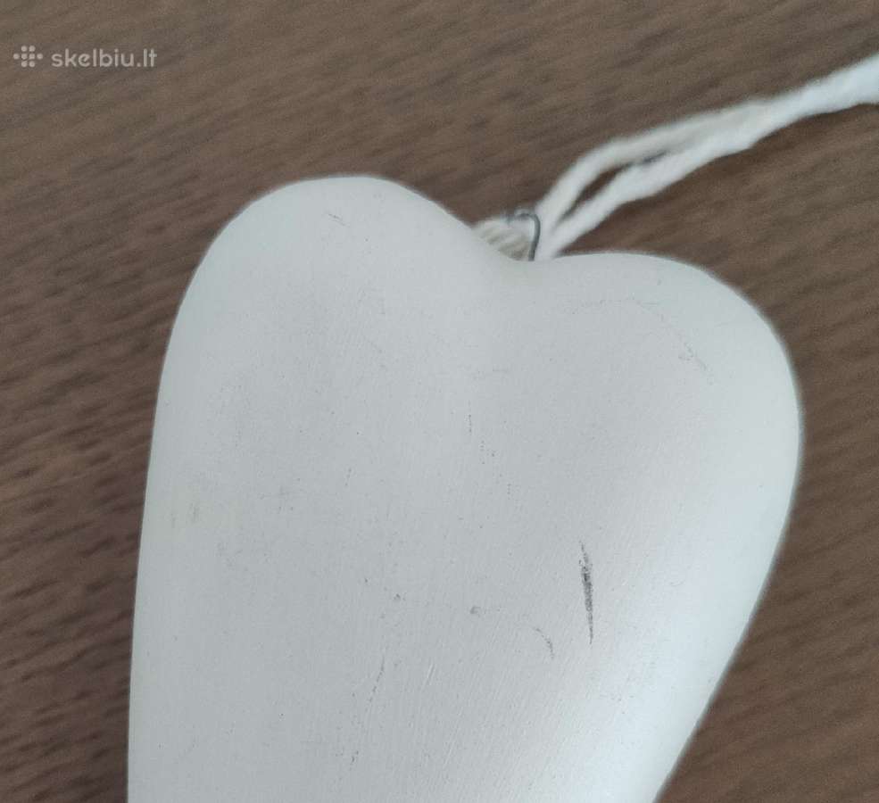 Balta keramikinė pakabinama Širdis, dekoracija - nuotraukos Nr. 7