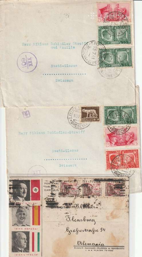 Mussolini Hitler 2 Pk Laiskai naziu