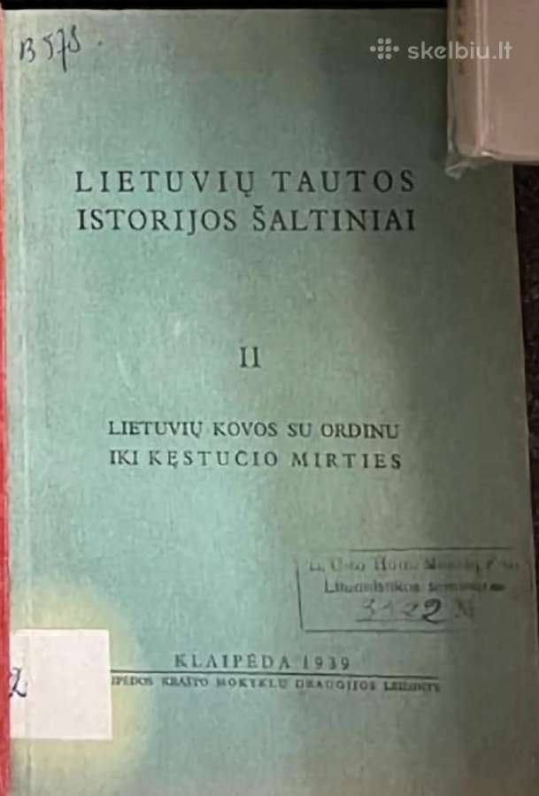 Lietuvių tautos istorijos šaltiniai II dalis