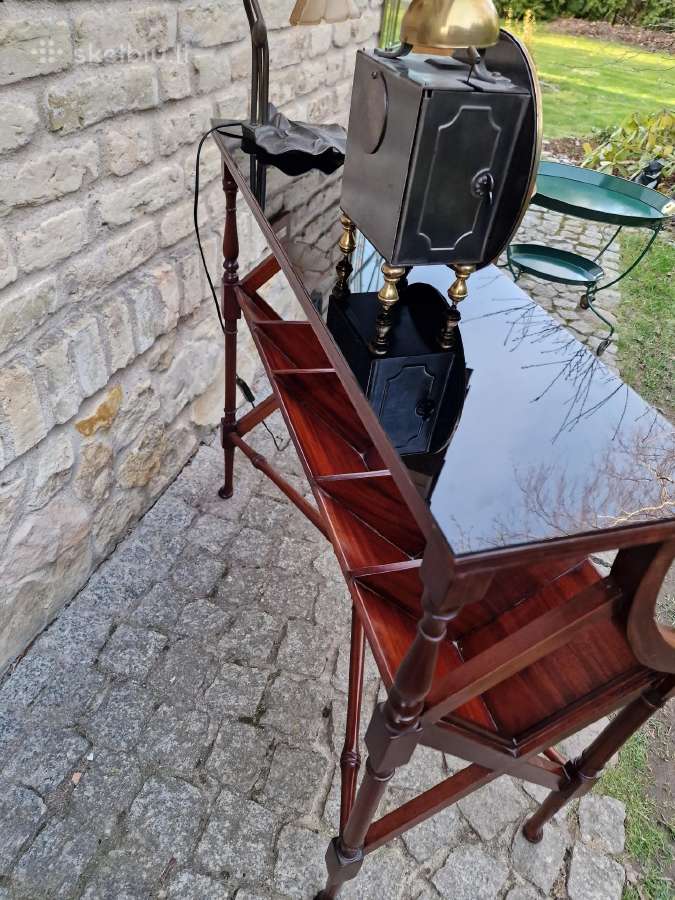 Vintažinė Regenso raudonmedžio knygų lentyna - nuotraukos Nr. 4