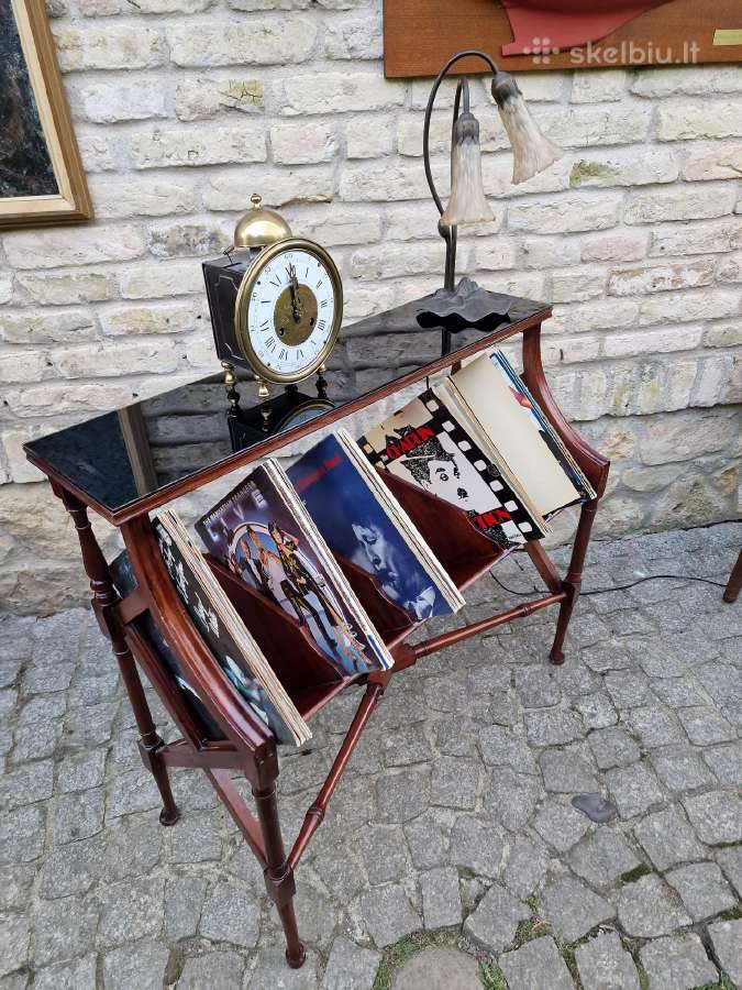 Vintažinė Regenso raudonmedžio knygų lentyna - nuotraukos Nr. 26